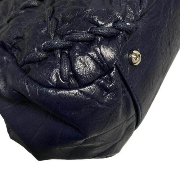 Auth CHANEL In The Mix/Ultra Stitch - Navy Vintage Calf Leather Handbag - Picture 3 of 16